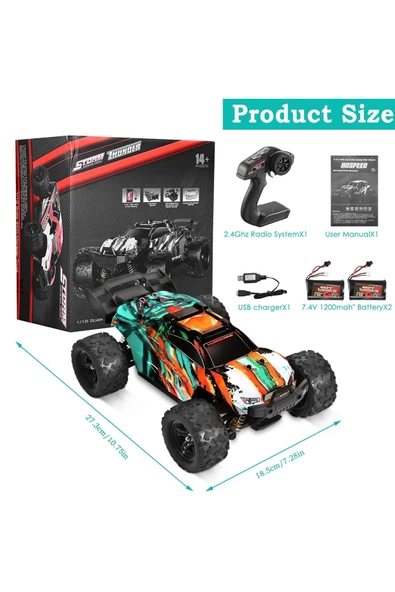 Toycraft Hurricane 45 Km/h Elektrikli Servo Motor Spor Araç Arazi Aracı - Resim 3