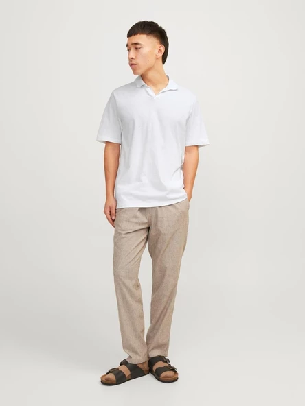 JJESUMMER LINEN POLO SS LN White White S - 3