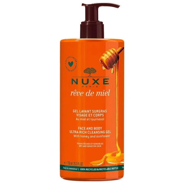 NUXE REVE DE MIEL FACE AND BODY CLEANSING GEL 750ML