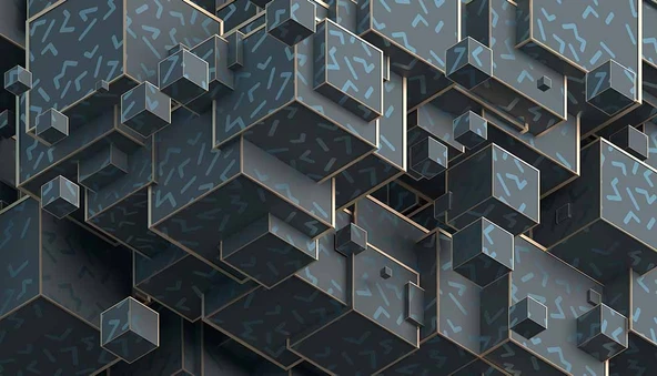 3 Boyutlu Yeşil Küp Temalı Duvar Kağıdı - Resim 7