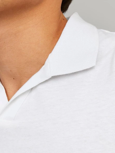 JJESUMMER LINEN POLO SS LN White White S - 6