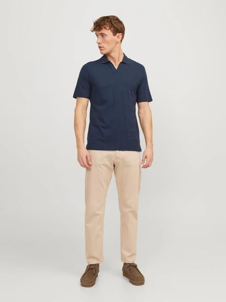 JJESUMMER LINEN POLO SS LN Navy Navy M - 7