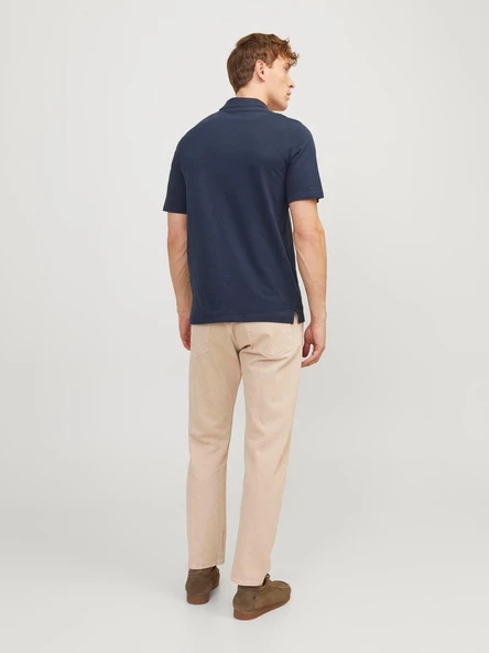 JJESUMMER LINEN POLO SS LN Navy Navy M - 5