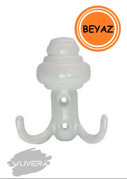 WUVERA Sarıklı Askı Vestiyer Duvar Askısı Mobilya Metal Dolap Elbise Askılığı Beyaz Askı - 2