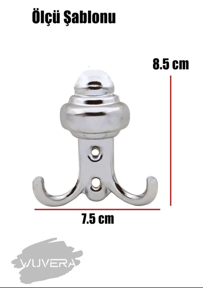 WUVERA Sarıklı Askı Vestiyer Duvar Askısı Mobilya Metal Dolap Elbise Askılığı Krom Askı - 4