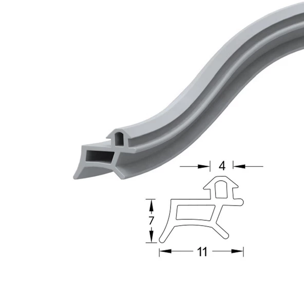 Contacall Pimapen Pvc Kapı Pencere Değişim Contası PVC Fitili 75 Metre Gri - Resim 3