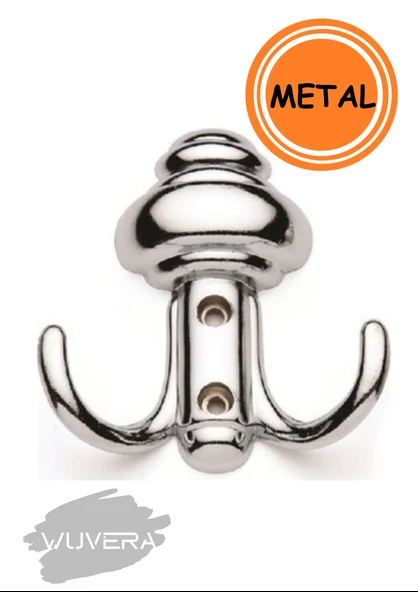 WUVERA Sarıklı Askı Vestiyer Duvar Askısı Mobilya Metal Dolap Elbise Askılığı Krom Askı - 2