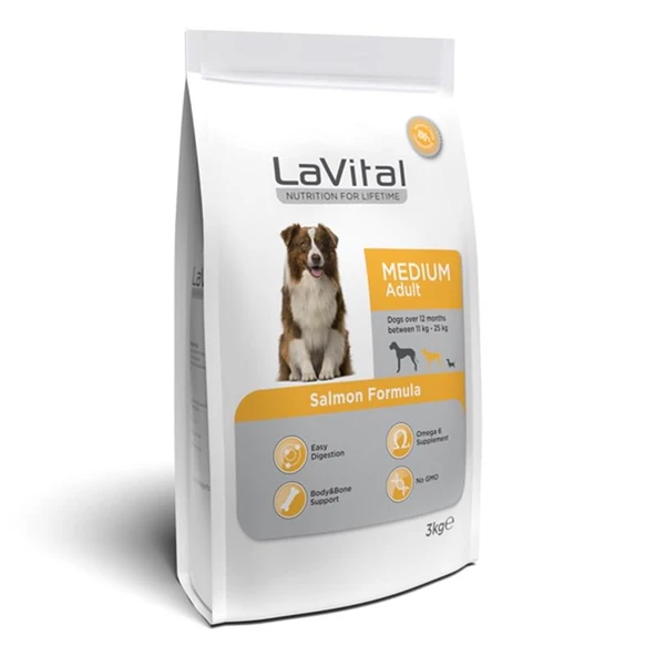 Lavıtal Dog Medium Adult Salmon Köpek Maması 3 Kg