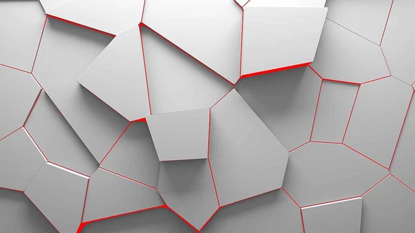3 Boyutlu Geometrik Kabartma Görünümlü Duvar Kağıdı - 7