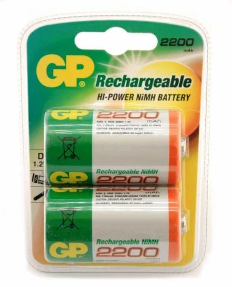 Pil D Boy Alkalin 2 li Blister 2200mah GP 220DH-2U2 - Resim 2