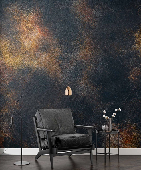 3 Boyutlu Siyah Altın Duvar Dokusu Duvar Kağıdı - Resim 6