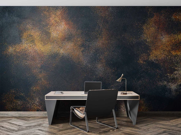 3 Boyutlu Siyah Altın Duvar Dokusu Duvar Kağıdı - Resim 4