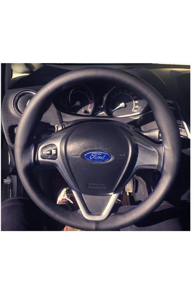 ucuzdukkan28 Chery Niche Soft Düz Deri Dikme Direksiyon Kılıfı İpli ve İğneli Mavi