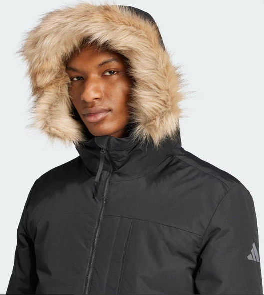 adidas Paveric Fur Par Black Erkek Parka IX8888 - 5