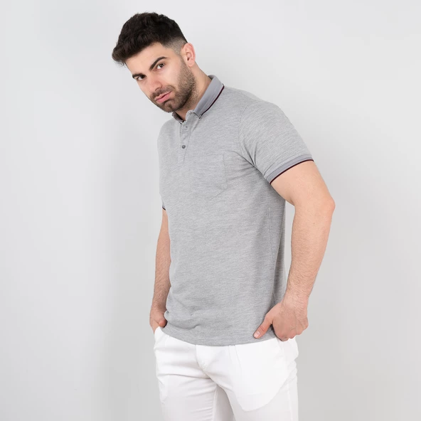 Cepli Petek Desen Likralı Erkek Polo Yaka T-Shirt - 10