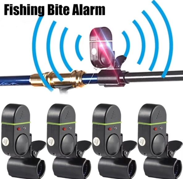 Olta Alarmı 2 Adet  Balık Olta Kamışı Olta Makinesi Alarmı Balık Alarmı İp Misina Alarmı - 6