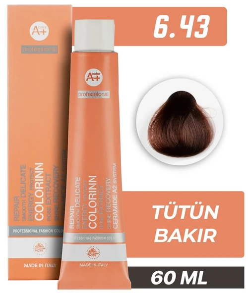 Colorinn Professional Tüp Saç Boyası 6.43 Tütün Bakır 60 ml