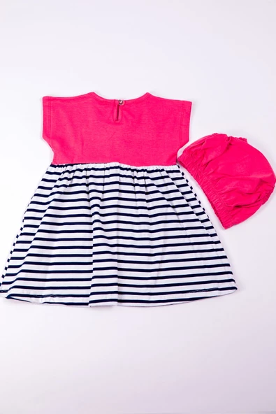 KIZ ÇOCUK ELBİSE ÇİZGİLİ BASKILI B7 - 2