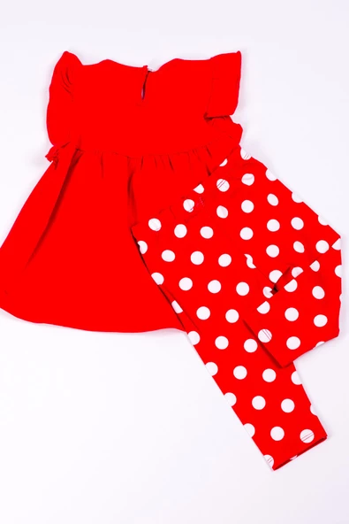 KIZ ÇOCUK KAPRİ TAYTLI TAKIM KARAKTER BASKILI  B10 - Resim 4