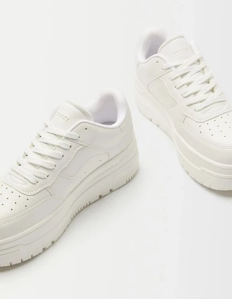 Bershka Tek Renkli Platform Spor Ayakkabı - 2