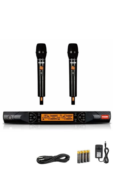 Lastvoice LV-402EE Telsiz Kablosuz Mikrofon Seti UHF Çift EL 2x100 Frekans