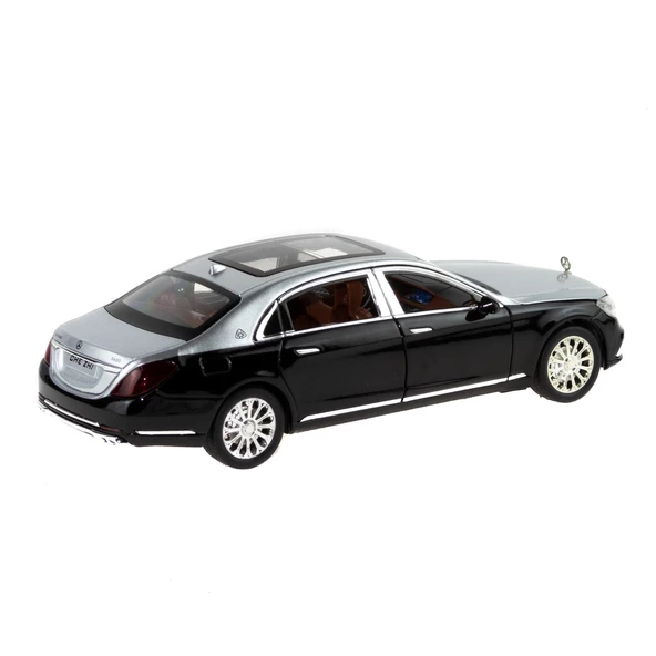 1:24 Ölçek Die-cast Model Metal Araba Süper Sedan Gri Işıklı - 2