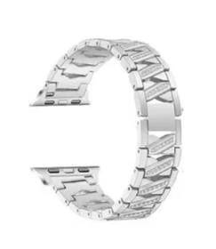 Apple Watch 1 2 3 4 5 6 Se 38/40 mm Uyumlu Paslanmaz Çelik Taşlı Kordon Kayış - 3