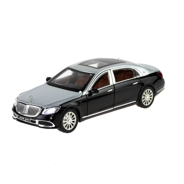 1:24 Ölçek Die-cast Model Metal Araba Süper Sedan Gri Işıklı - 4