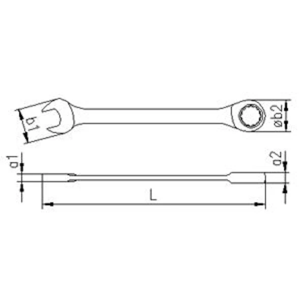 İzeltaş 17 mm Cırcır Kombine Anahtar 0340020017 - 2