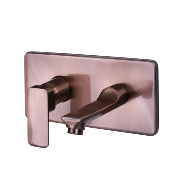 FKN Ankastre Dikdörtgen Bakır Eskitme Lavabo Bataryası ürün görseli