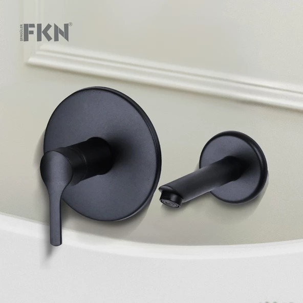 FKN Ankastre Yuvarlak Siyah Lavabo Bataryası - 2