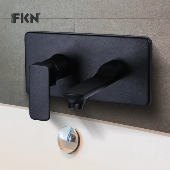 FKN Ankastre Dikdörtgen Siyah Lavabo Bataryası - 2