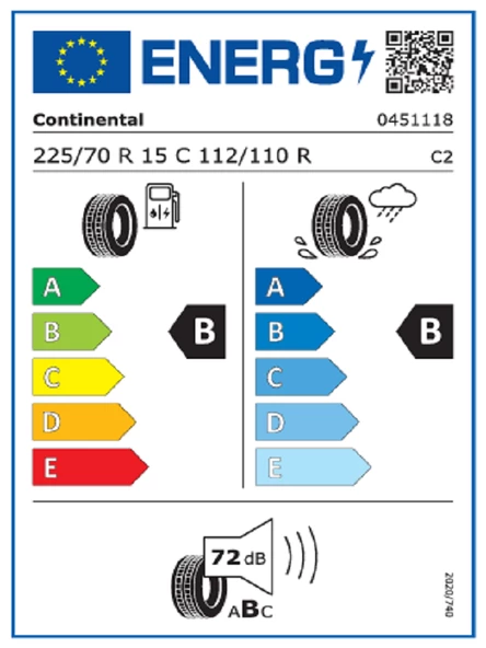 Contınental 225/70R15C 112/110R Contıvancontact100 8PR Yaz Lastiği (Üretim Yılı: 2022) - 2