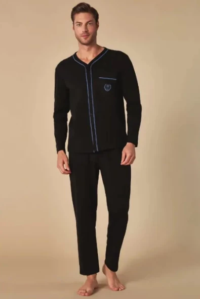 Feyza Erkek Boydan Düğmeli Pijama Takım 5132