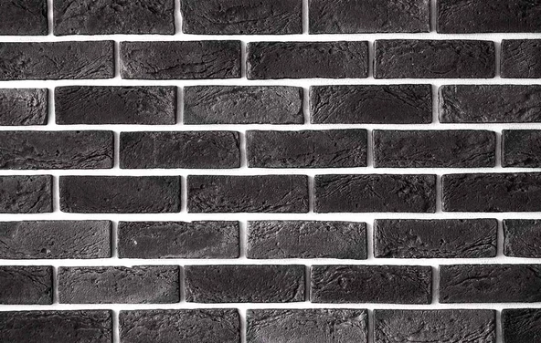 3 Boyutlu Siyah Tuğla Desenli Duvar Kağıdı - 7