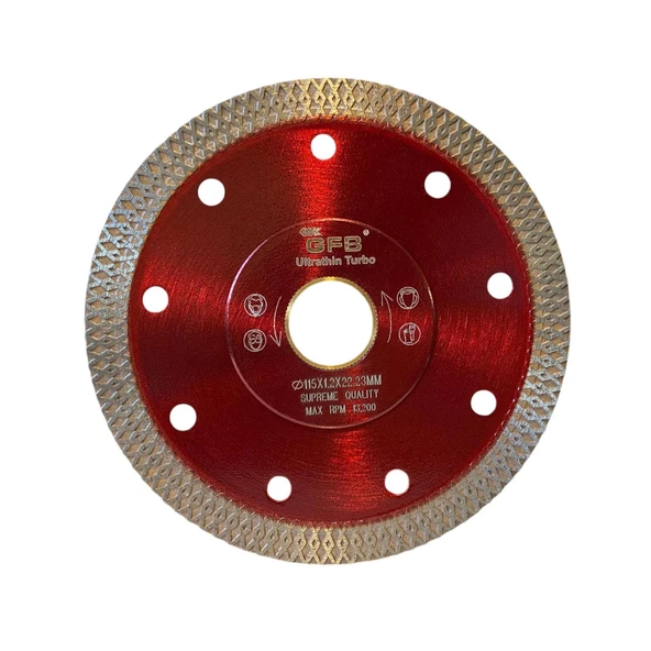Elmas Testere Çapraz Beton Ahşap Seramik Mermer Porselen Fayans Sulu Kuru Kesme Kesici Disk 115 mm - 5