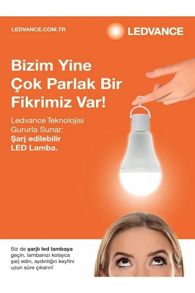 OSRAM ŞARJLI LEDLAMBA 8W SARI IŞIK - Resim 4