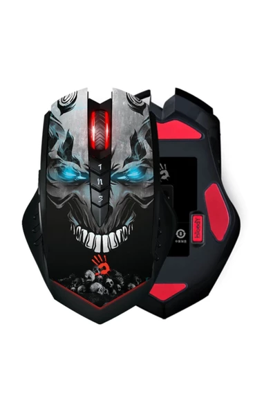 A4 Tech Bloody R80 GHOST LK Optik Multi Core Metal Ayak 4000CPI Şarjlı Kablosuz + Kablolu Oyuncu Mouse