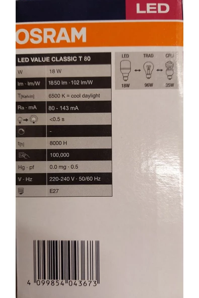 OSRAM LED JUMBO 18W BEYAZ IŞIK - 4