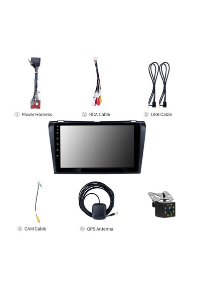 demirusta MAZDA 3 2006-2009 4GB CARPLAY NAVİGASYON DVD USB BT KAMERA - 1
