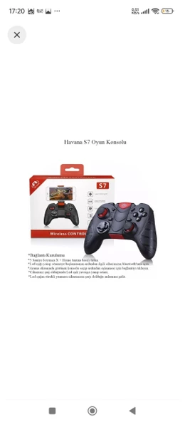 New S7 wireless oyun kolu gamepad sıfır