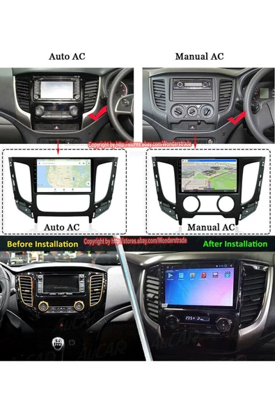 demirusta Mitsubishi L200 Carplay+and.auto Navigasyon Dvd Usb Bt Kamera Uyumlu