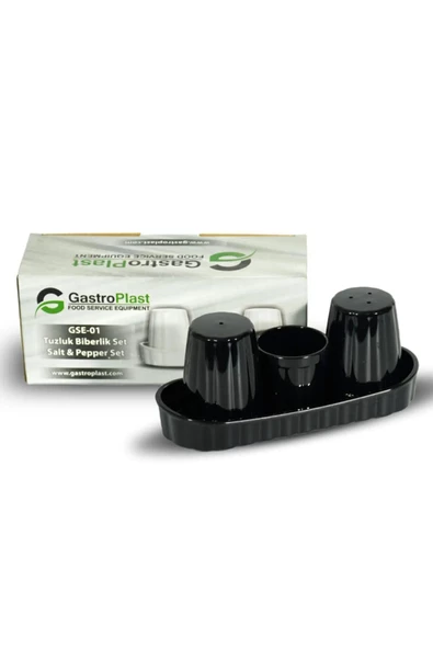 Gastroplast Tuzluk Biberlik 3'lü Set Siyah Pc Polikarbon ,(KİRİLMAZ PLASTİK). - 3