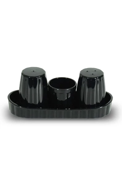Gastroplast Tuzluk Biberlik 3'lü Set Siyah Pc Polikarbon ,(KİRİLMAZ PLASTİK). - 4
