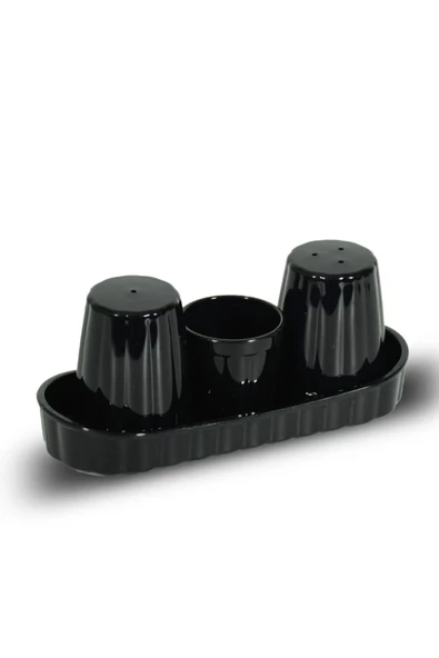 Gastroplast Tuzluk Biberlik 3'lü Set Siyah Pc Polikarbon ,(KİRİLMAZ PLASTİK). - 2