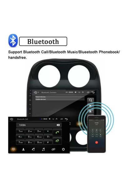 demirusta Jeep Compass 2gb Ram 32gb Hdd Android Navigasyon Usb Bt Kamera - Resim 5