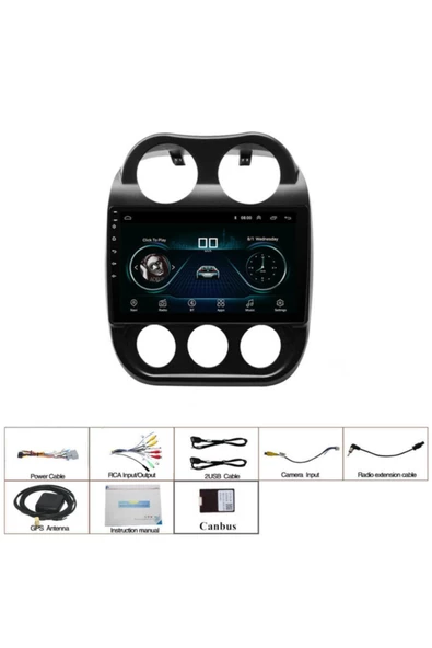 demirusta Jeep Compass 2gb Ram 32gb Hdd Android Navigasyon Usb Bt Kamera - Resim 2