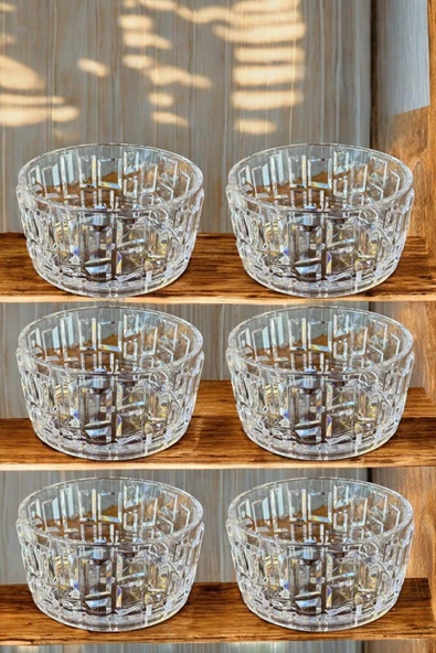 KIRILMAZ ÇEREZLİK 180 ML ŞIK KASE SUNUMLUK KRİSTAL KESİM ÖZEL ÜRETİM 6 ADET - 2