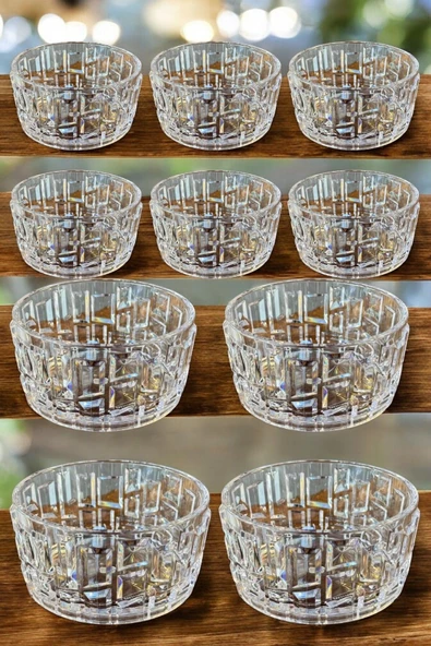 KIRILMAZ ÇEREZLİK 180 ML ŞIK KASE SUNUMLUK KRİSTAL KESİM ÖZEL ÜRETİM 10 ADET - 2