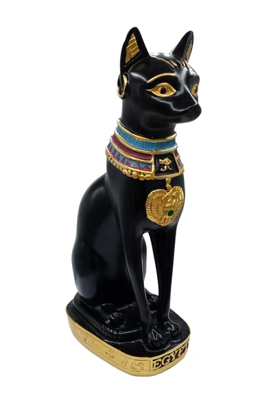 Mısır Kedisi Bastet Heykeli Reçine Büyük 24 cm - Resim 8